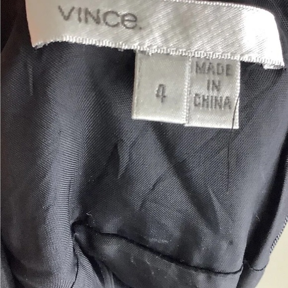 Vince Sz 4 Wool Angora Color Block Pleat A-Line Skirt Black Gray Business - Picture 6 of 7